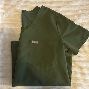 Figs Olive Green Scrub Top